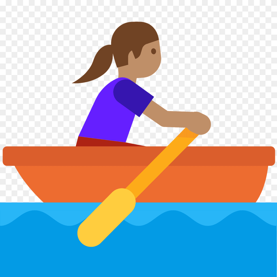 Woman Rowing Boat Emoji Clipart, Person, Oars, Transportation, Vehicle Free Png