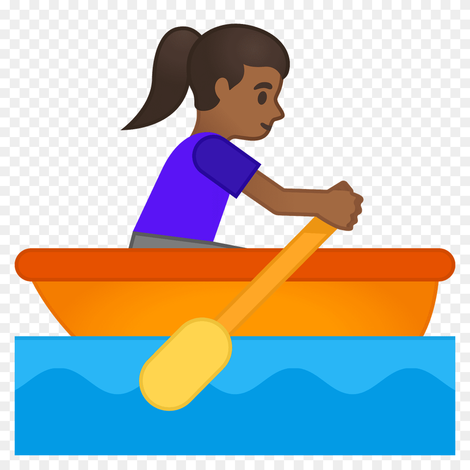 Woman Rowing Boat Emoji Clipart, Person, Face, Head, Oars Png Image