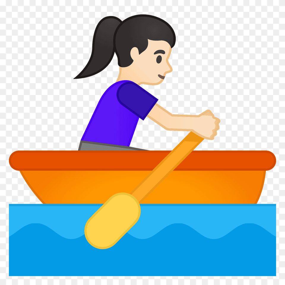 Woman Rowing Boat Emoji Clipart, Adult, Female, Oars, Person Free Png