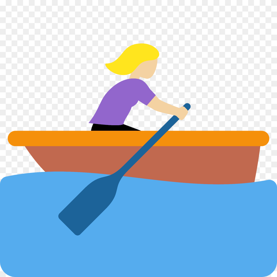 Woman Rowing Boat Emoji Clipart, Oars, Paddle, Person, Transportation Free Png