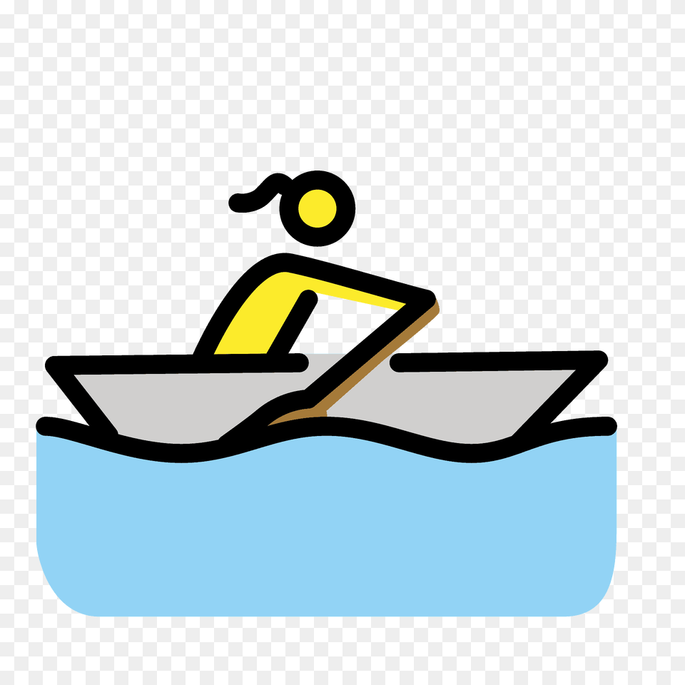 Woman Rowing Boat Emoji Clipart, Water, Water Sports, Sport, Leisure Activities Png
