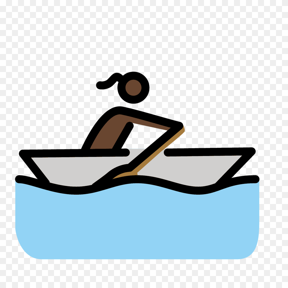 Woman Rowing Boat Emoji Clipart, Tub, Water, Transportation, Watercraft Free Png Download