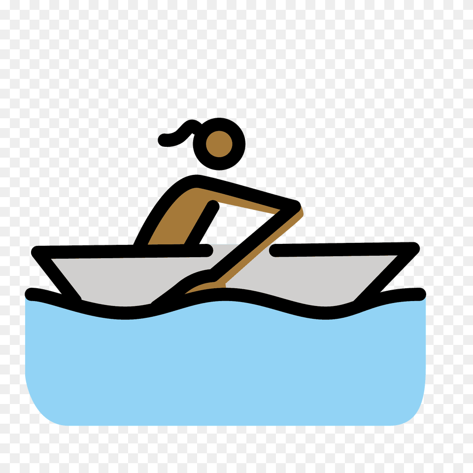 Woman Rowing Boat Emoji Clipart, Water, Tub, Weapon, Bow Png Image