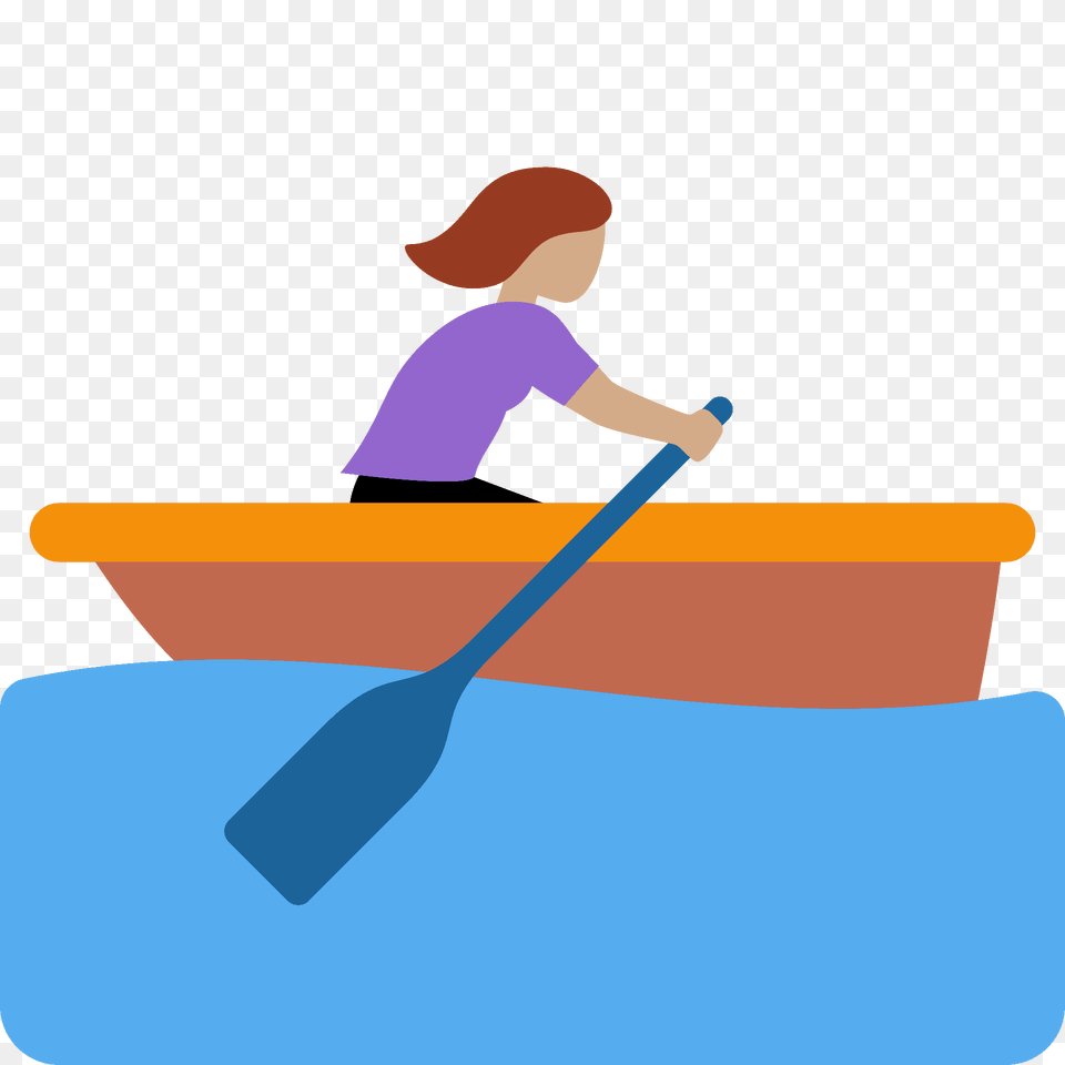 Woman Rowing Boat Emoji Clipart, Oars, Paddle, Person, Face Png