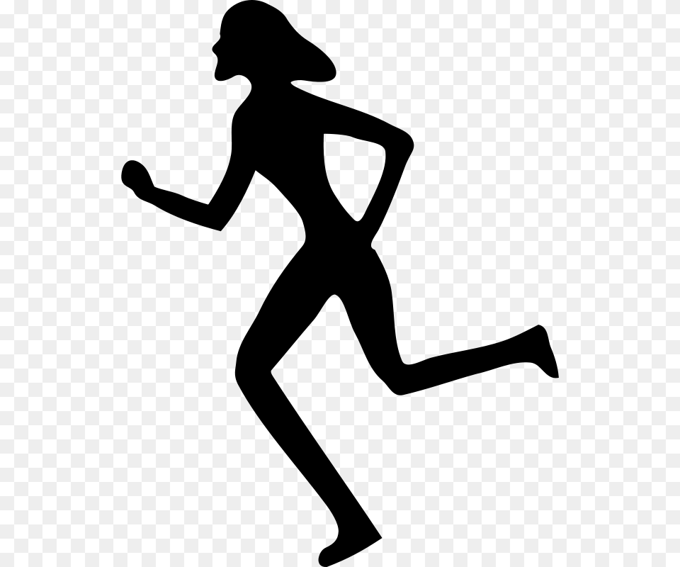 Woman Running, Gray Free Png