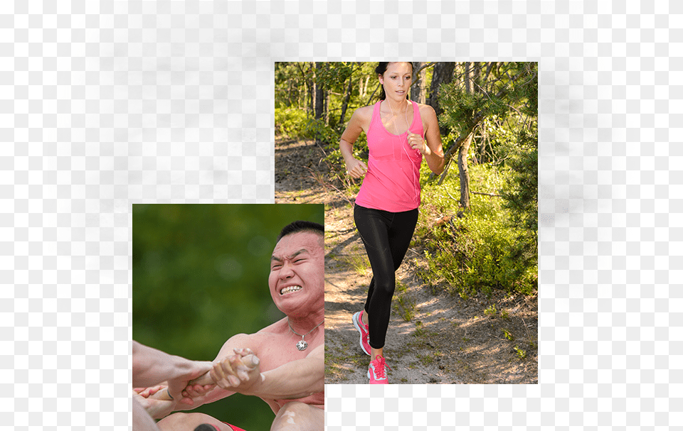Woman Running And Man In Pain Jogging, Art, Collage, Adult, Person Png