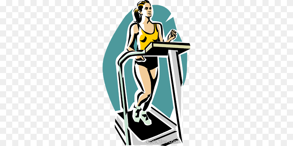 Woman Running On A Treadmill Royalty Vector Clip Woman Working Out Art, Adult, Female, Person, Face Free Transparent Png