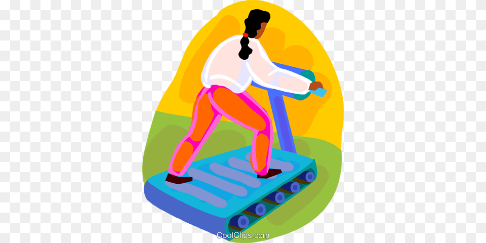 Woman Running On The Treadmill Royalty Vector Clip Art, Person, Face, Head Free Transparent Png