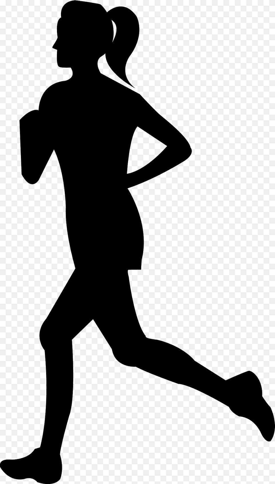 Woman Running Silhouette, Person, Face, Head Free Png
