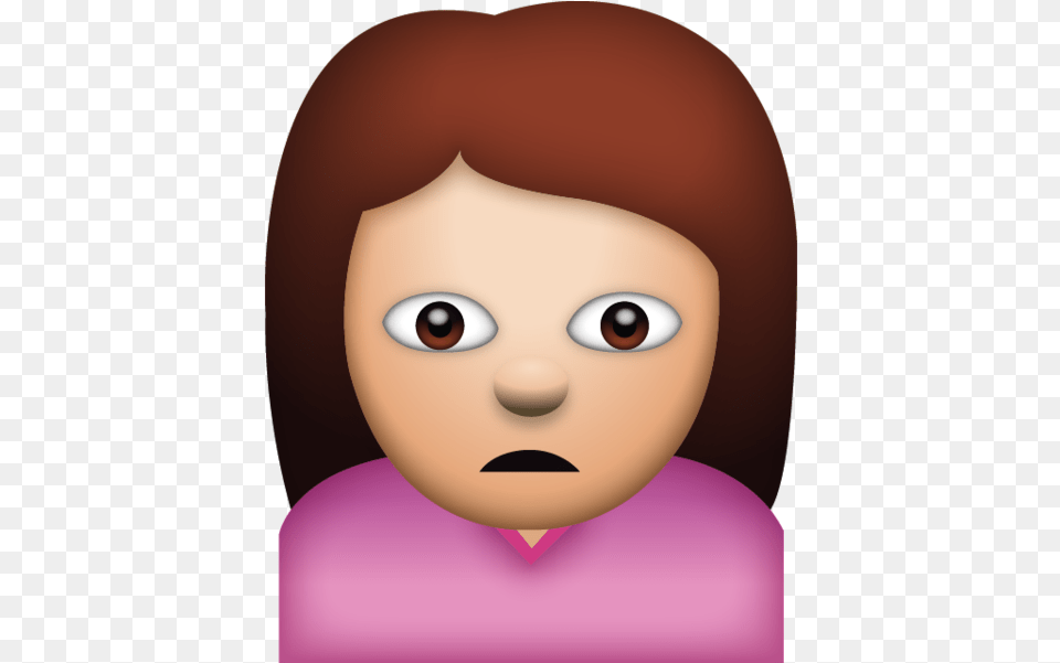 Woman Sad Face Emoji, Doll, Toy, Baby, Person Png Image