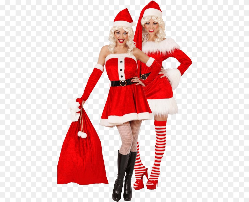 Woman Santa Claus, Clothing, Costume, Person, Adult Png