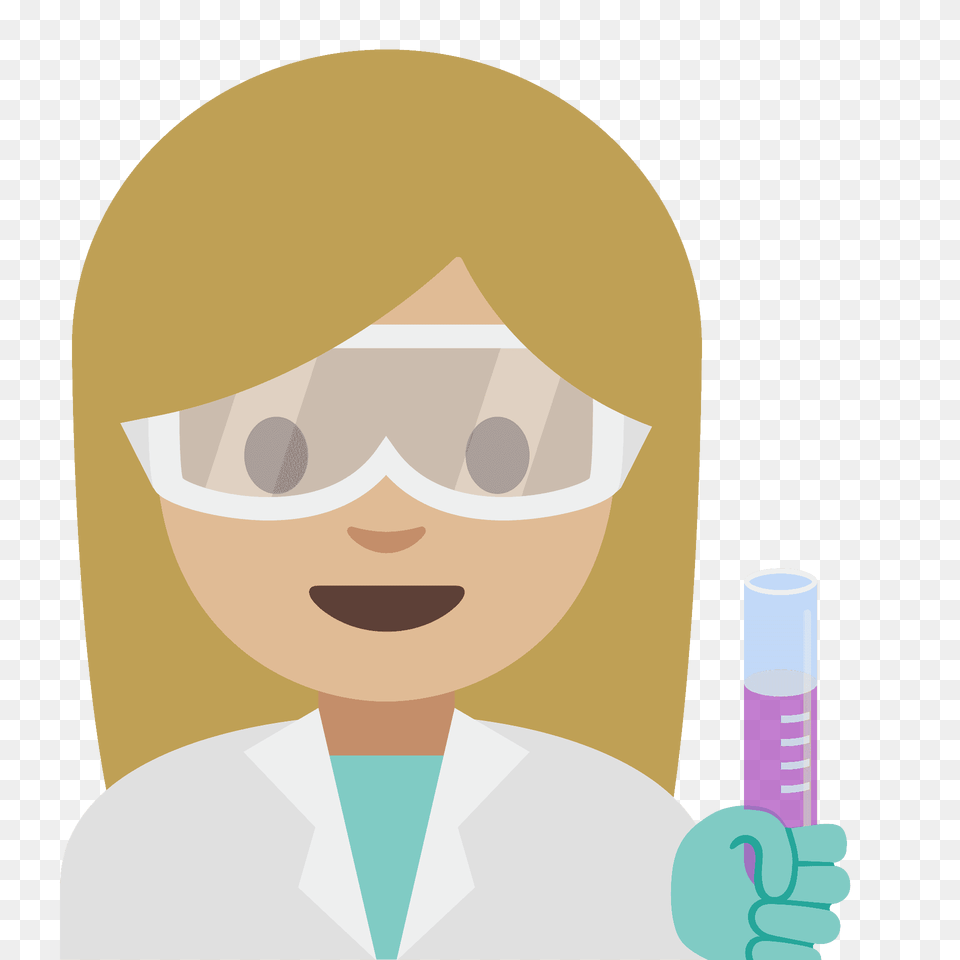 Woman Scientist Emoji Clipart, Clothing, Coat, Lab Coat, Person Free Png