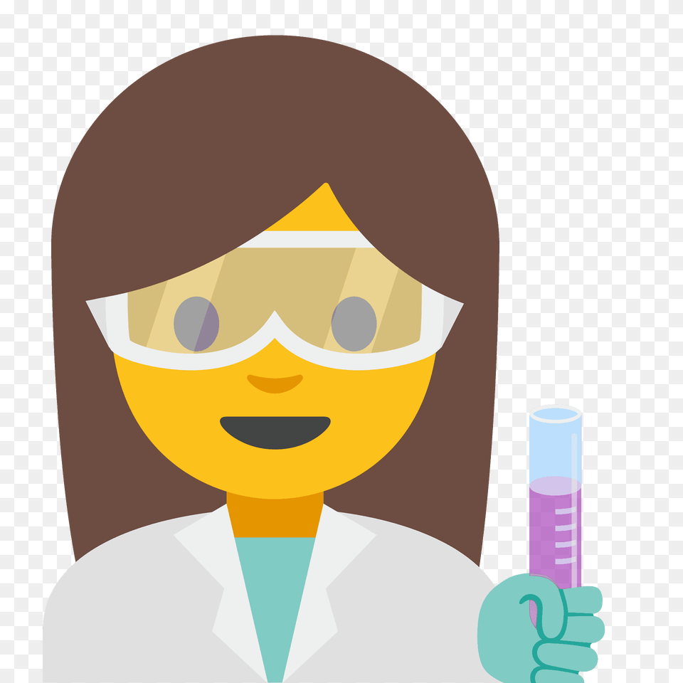 Woman Scientist Emoji Clipart, Clothing, Coat, Lab Coat, Cup Png Image