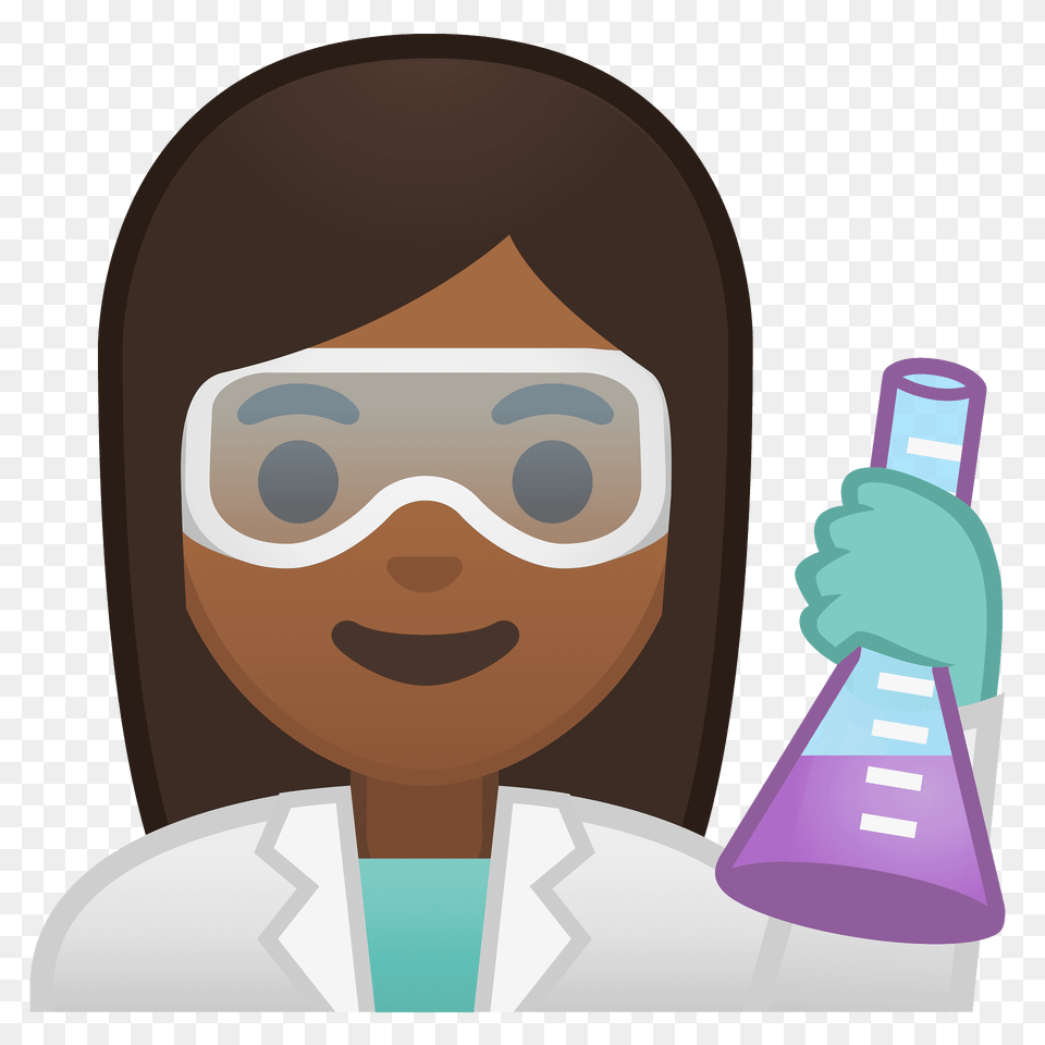 Woman Scientist Emoji Clipart, Clothing, Coat, Lab Coat, Face Free Png