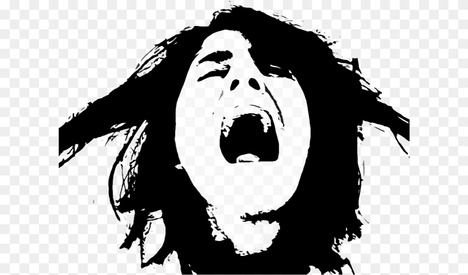 Woman Scream Face Draw, Stencil, Head, Person, Adult Free Png