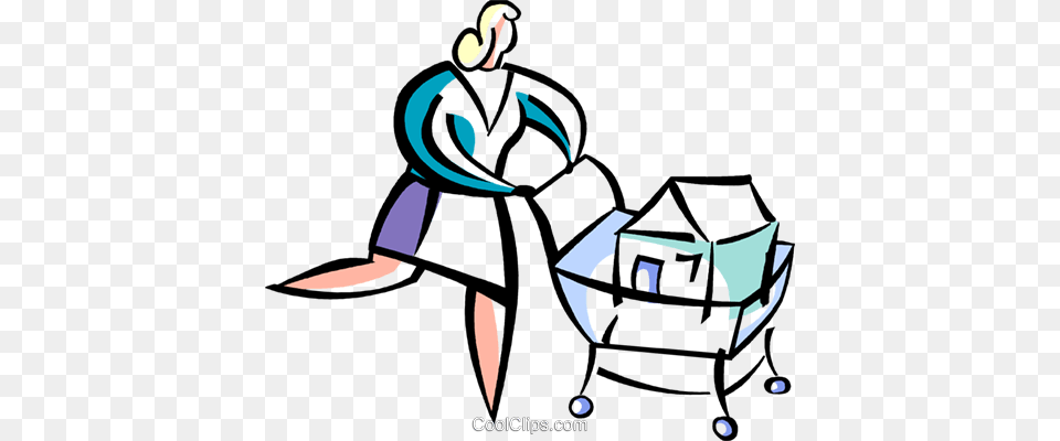 Woman Shopping For A New Home Royalty Free Vector Clip Art, Furniture, Bed Png Image