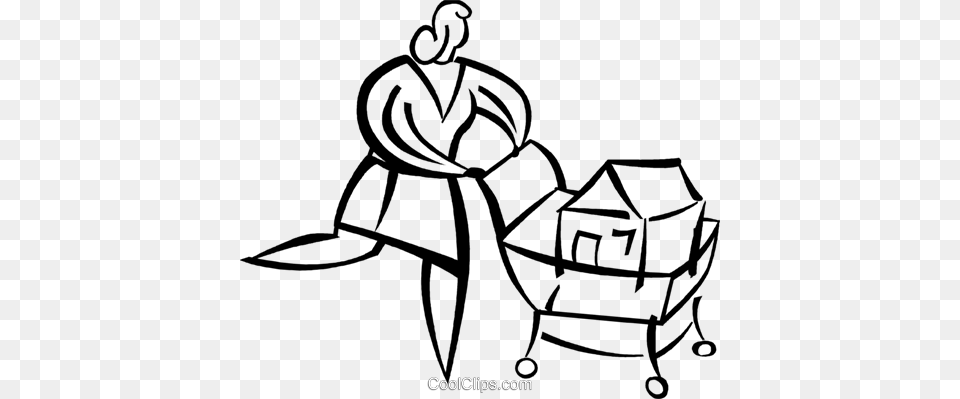 Woman Shopping For A New Home Royalty Vector Clip Art, Furniture, Bed, Cradle Free Transparent Png