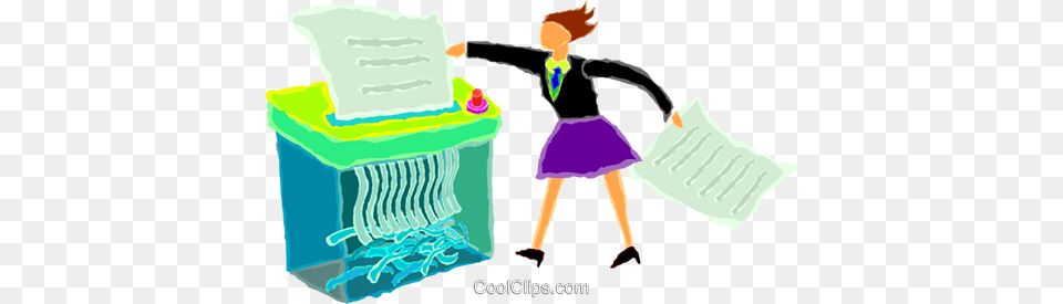 Woman Shredding Paper Royalty Vector Clip Art Illustration, Child, Female, Girl, Person Free Png Download
