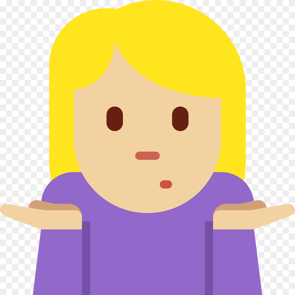 Woman Shrugging Emoji Clipart, Face, Head, Person, Baby Free Png Download