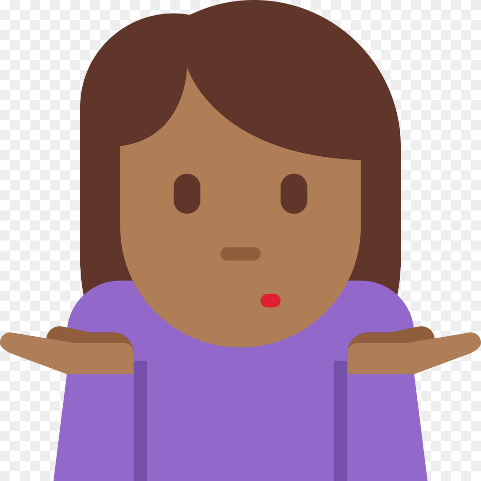Woman Shrugging Emoji Clipart, Person, Doll, Toy, Face Free Png