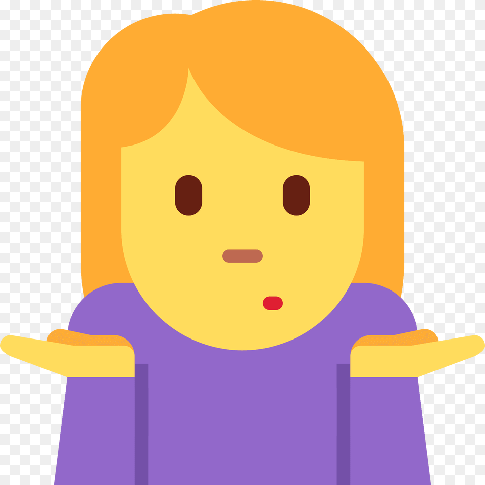 Woman Shrugging Emoji Clipart, Baby, Person, Face, Head Free Png