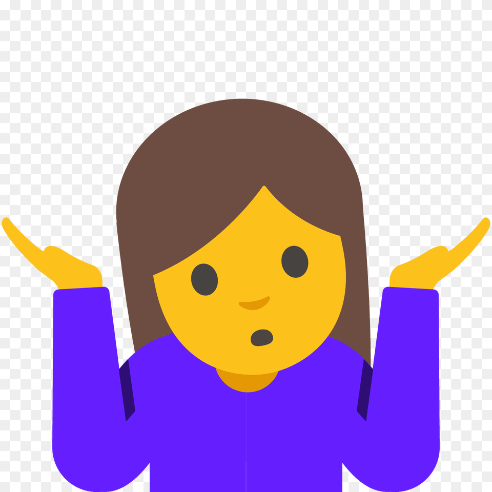 Woman Shrugging Emoji Clipart, Face, Head, Person Png Image