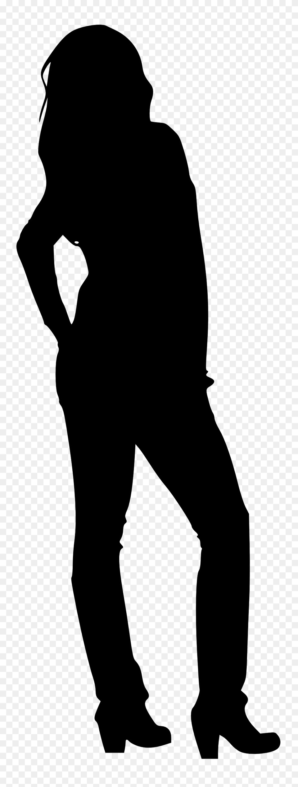 Woman Silhouette, Gray Png