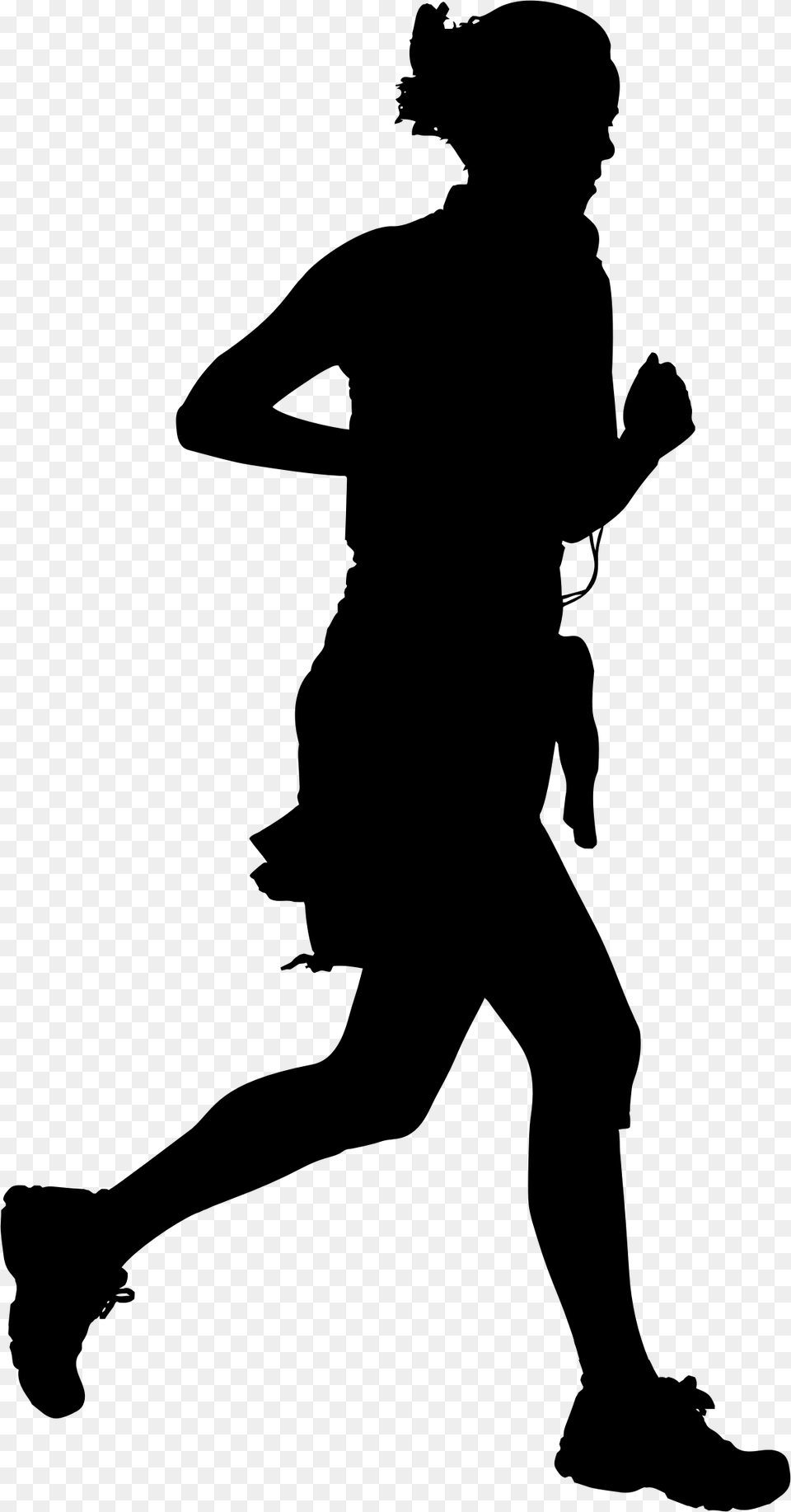 Woman Silhouette Big Image, Gray Png