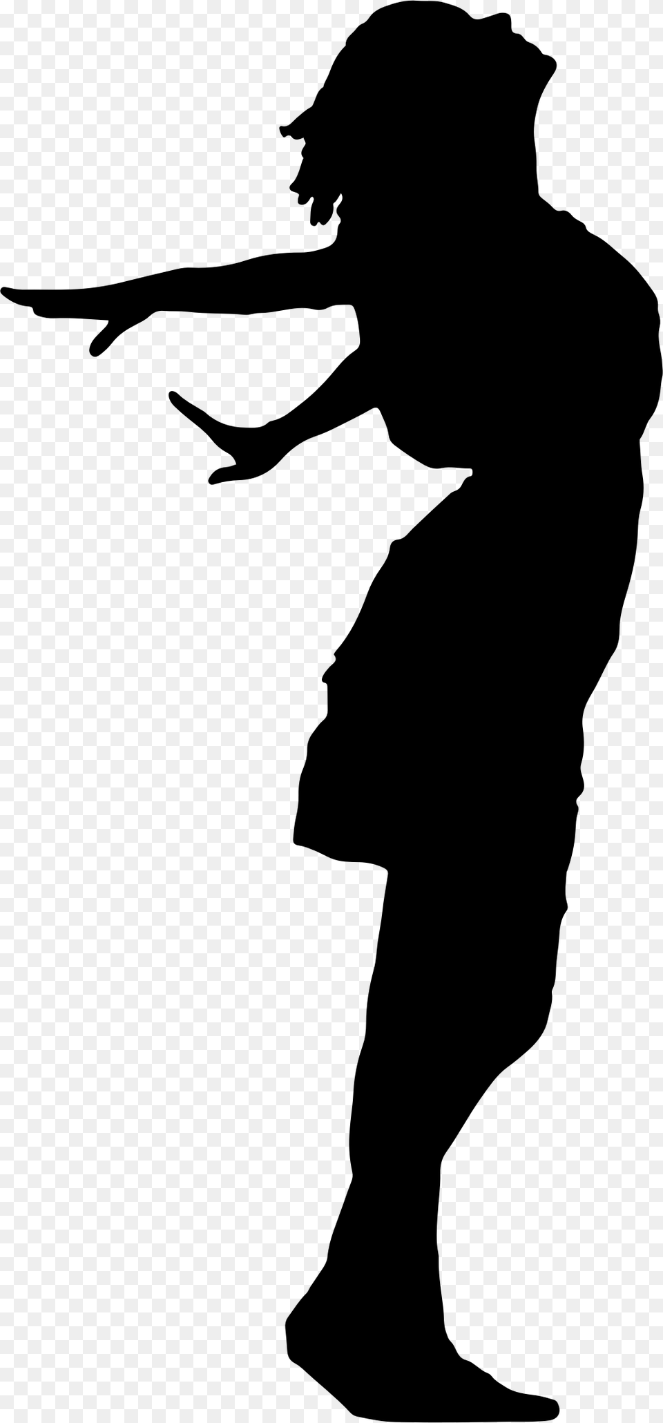 Woman Silhouette Female Clip Art Girl Open Arms Silhouette, Gray Png Image