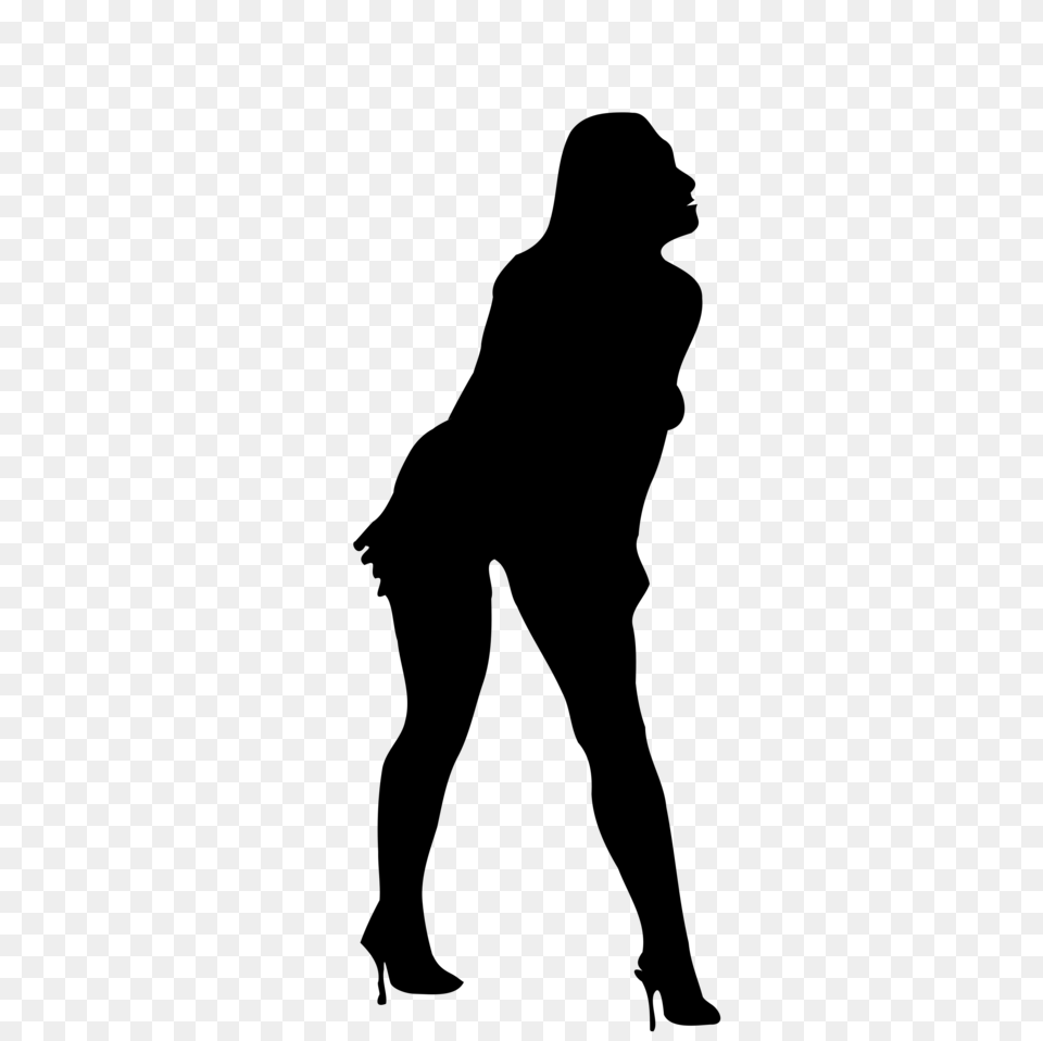 Woman Silhouette Stock Photo Illustrated Silhouette, Gray Free Png Download
