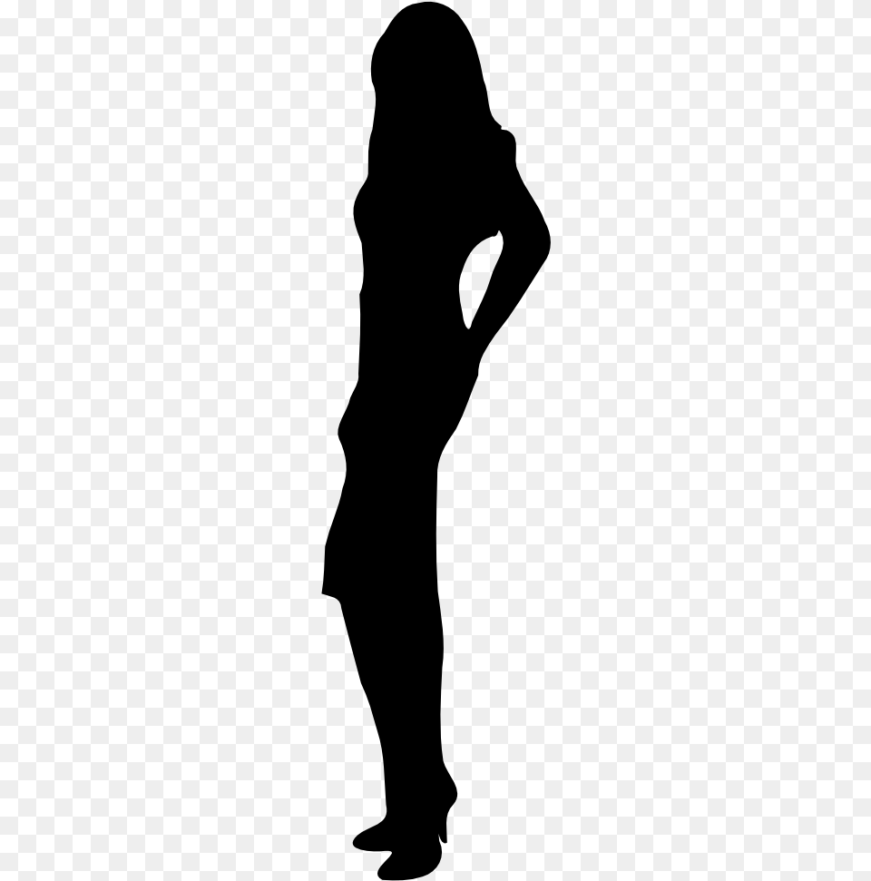 Woman Silhouette Full Body Girl Silhouette, Gray Free Png