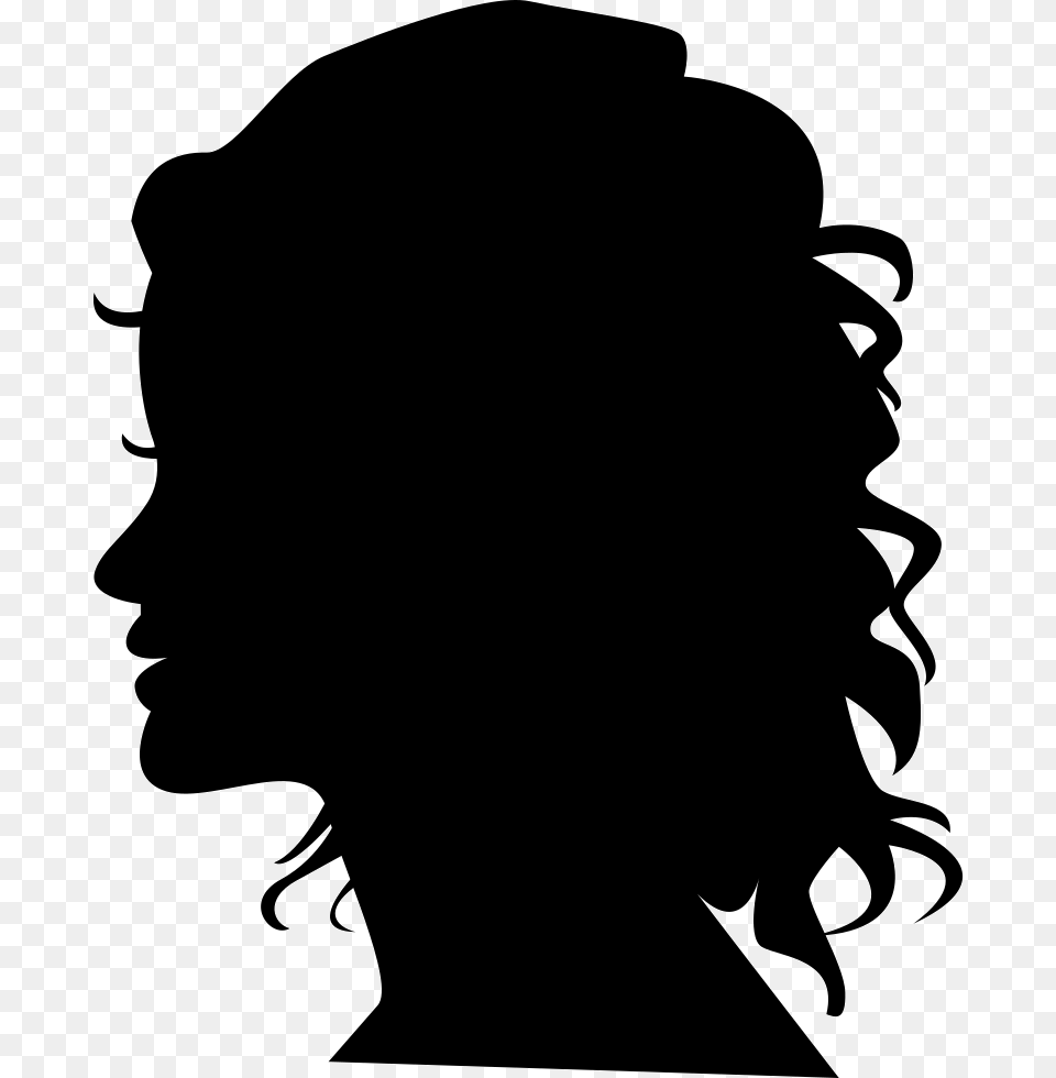 Woman Silhouette Head Side View Head Black Woman Silhouette, Stencil, Adult, Female, Person Png