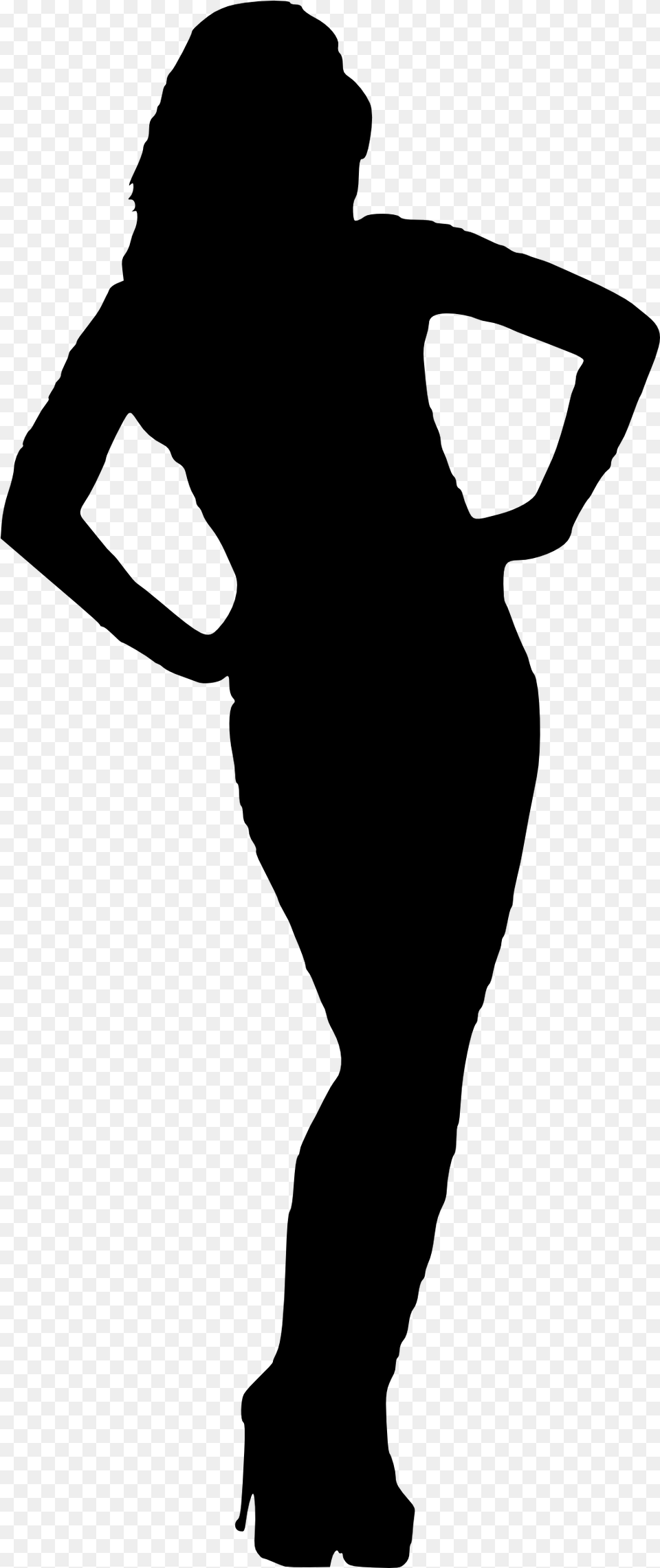 Woman Silhouette Lady Silhouette, Gray Png Image