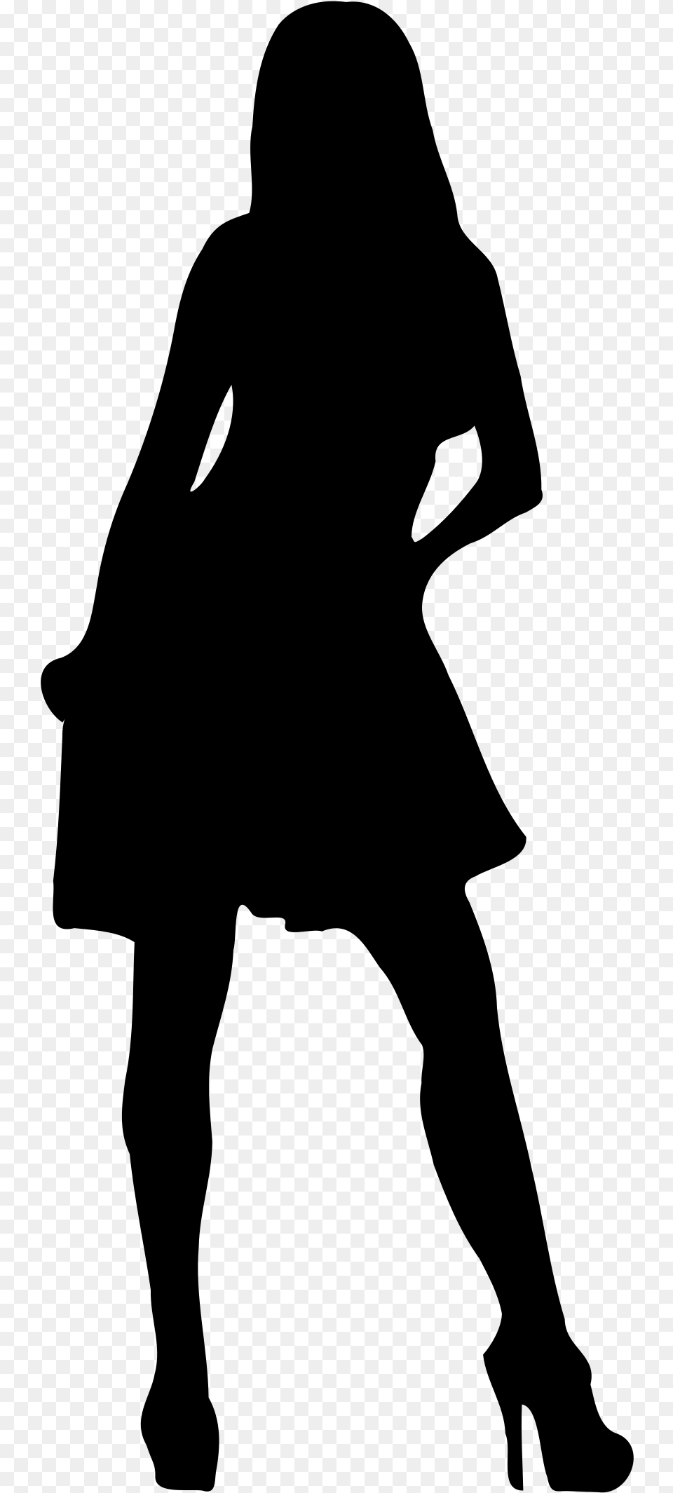Woman Silhouette No Background, Gray Free Png