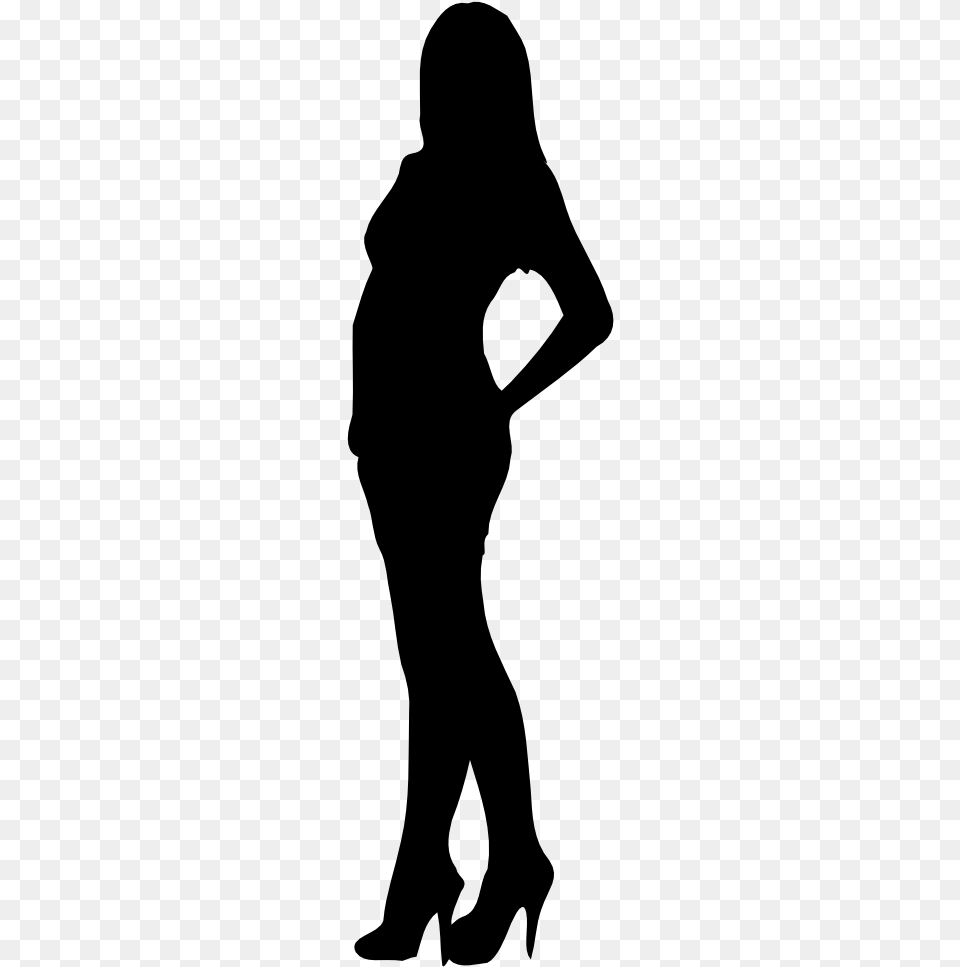 Woman Silhouette Profile Woman Silhouette Full Body, Gray Free Transparent Png