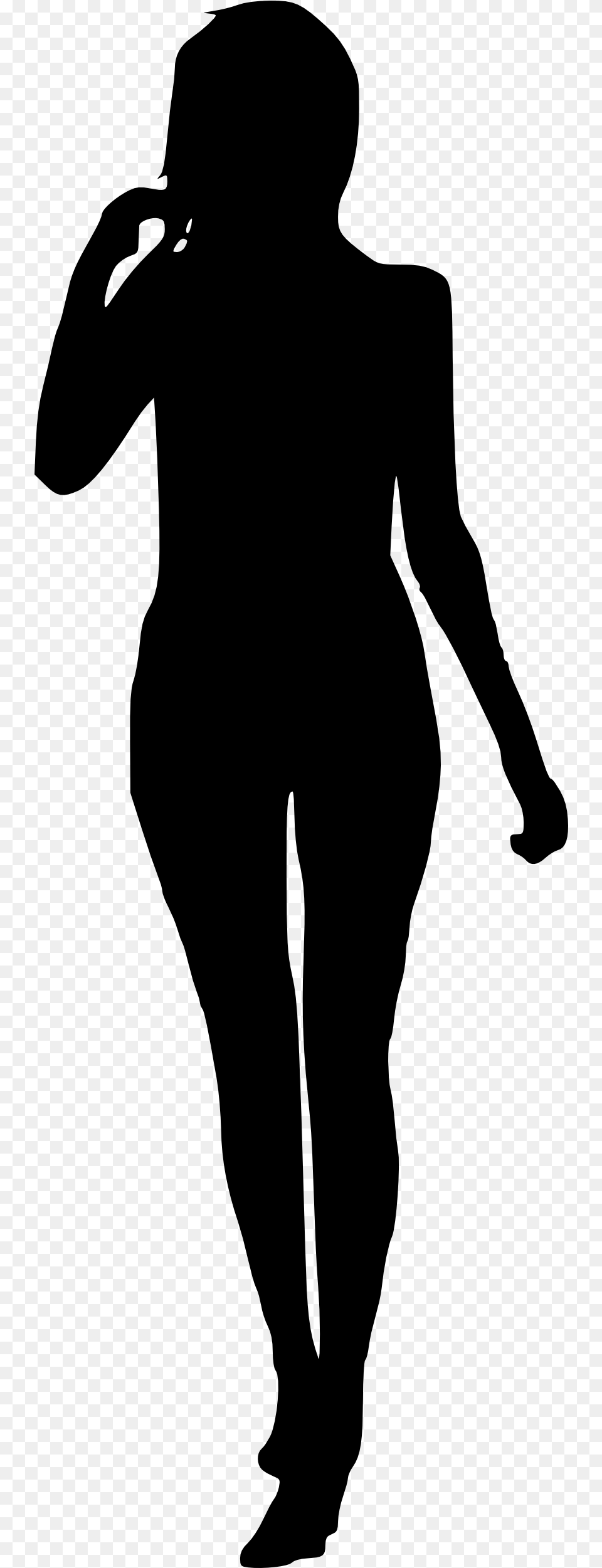 Woman Silhouette Silhouette Of A Woman, Gray Free Png
