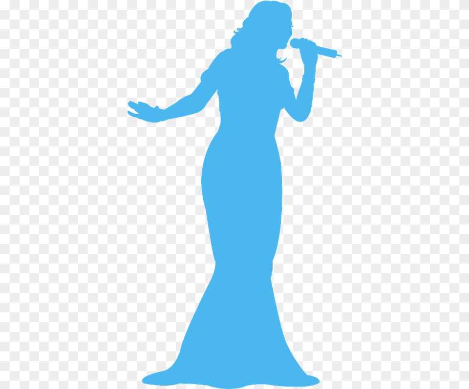 Woman Silhouette Singing, Formal Wear, Clothing, Dress, Fashion Free Png