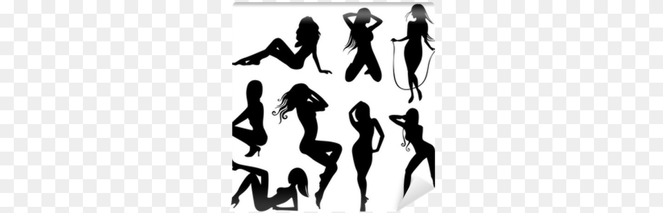 Woman Silhouette Stripper, Adult, Female, Person, Stencil Free Png Download
