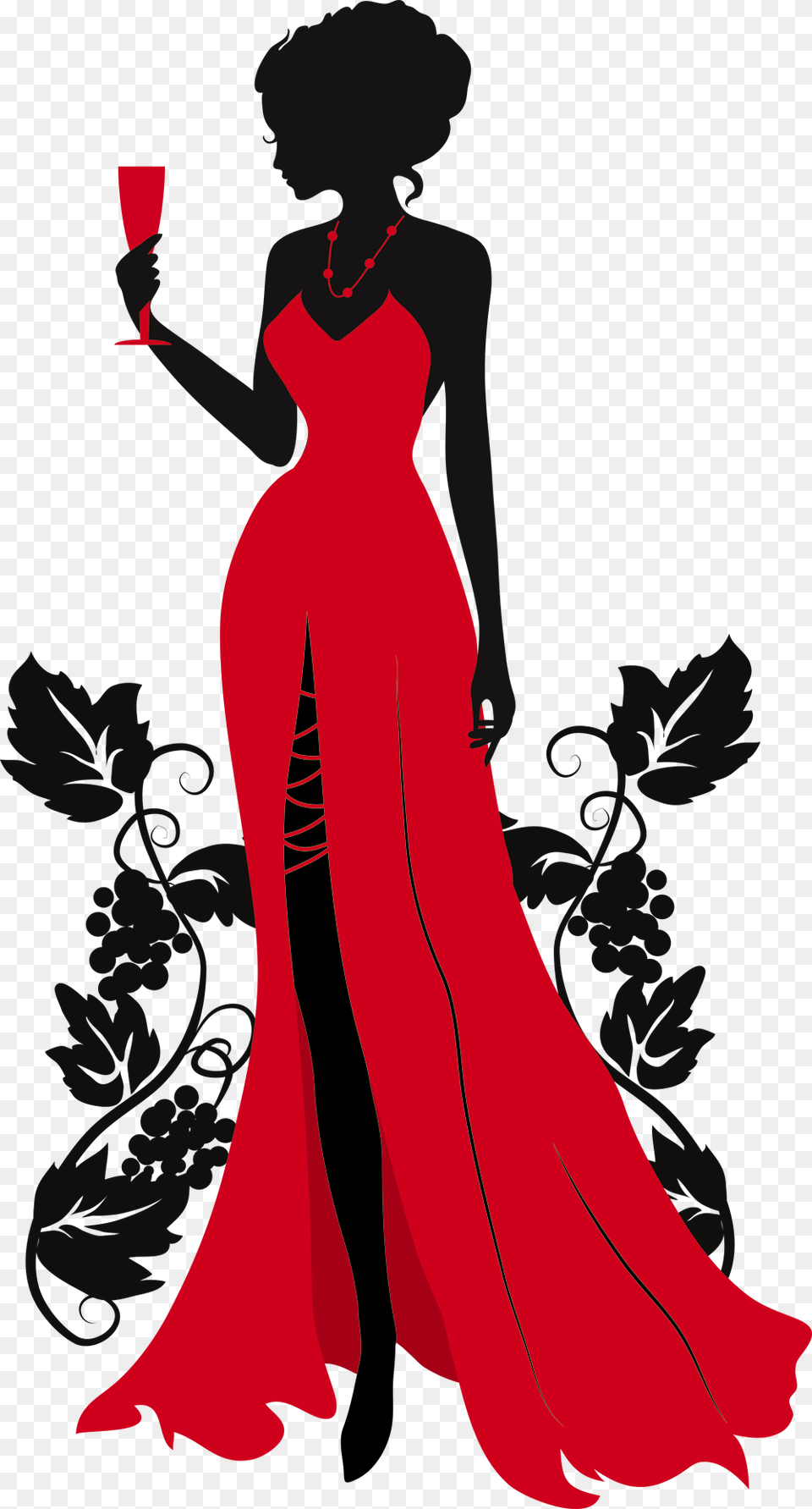 Woman Silhouette Wearing Red Dress, Leisure Activities, Gown, Formal Wear, Person Png