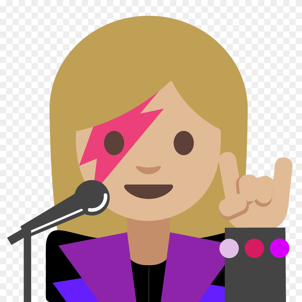 Woman Singer Emoji Clipart, Person, Electrical Device, People, Microphone Png