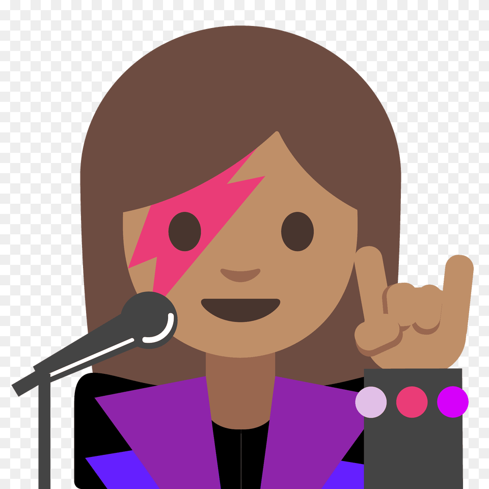 Woman Singer Emoji Clipart, Person, People, Microphone, Electrical Device Free Png