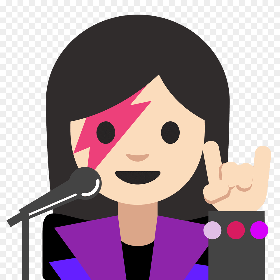 Woman Singer Emoji Clipart, Person, People, Microphone, Electrical Device Png Image