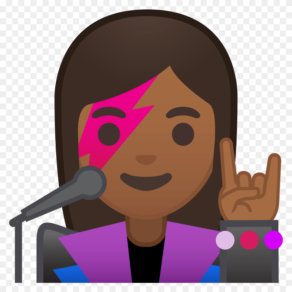 Woman Singer Medium Dark Skin Tone Icon Noto Emoji People, Body Part, Person, Microphone, Hand Free Png