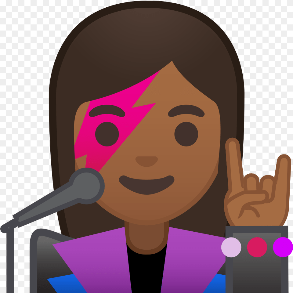 Woman Singer Medium Dark Skin Tone Icon Sing Emoji With Transparent Background, Body Part, People, Microphone, Hand Png