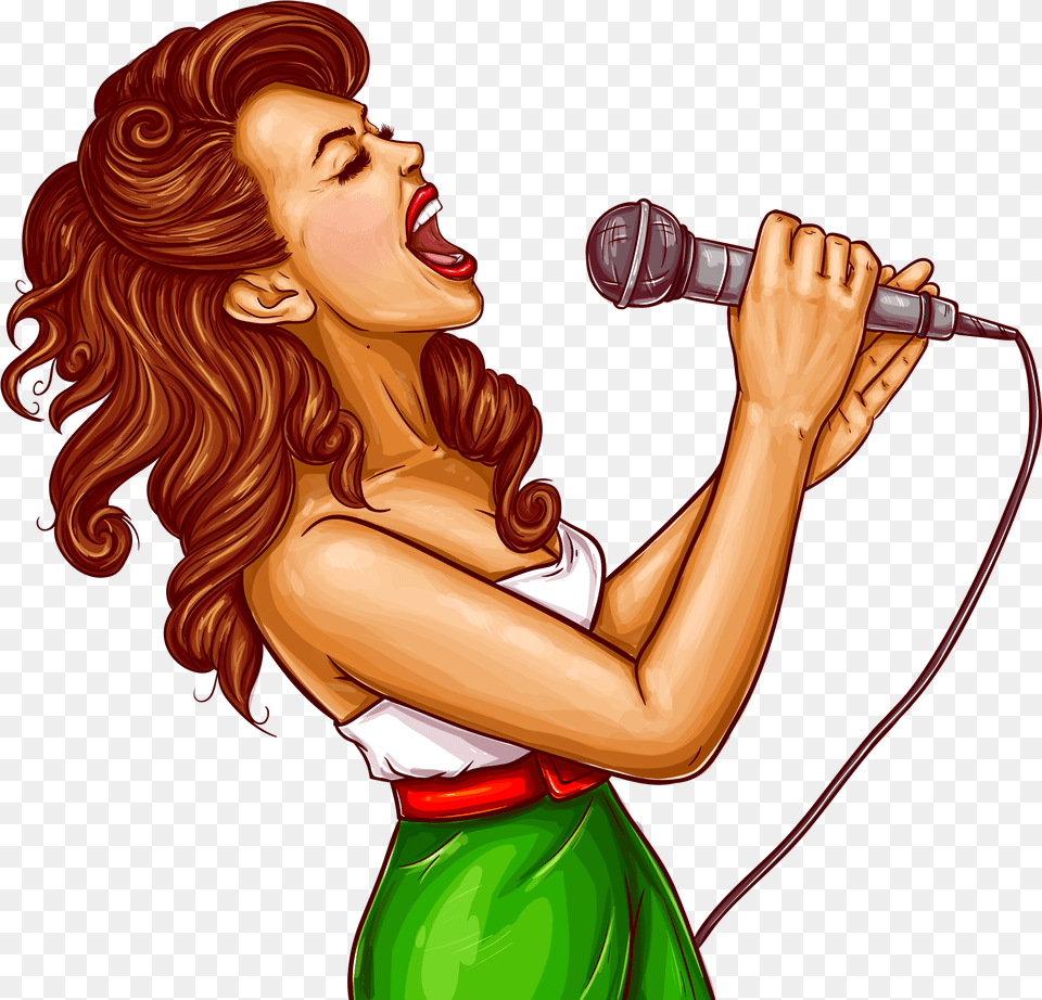 Woman Singing Pop Art, Adult, Solo Performance, Person, Performer Free Png Download