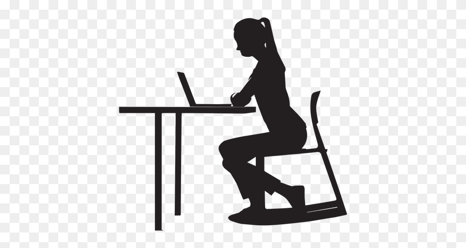 Woman Sitting, Furniture, Table, Desk, Person Free Png