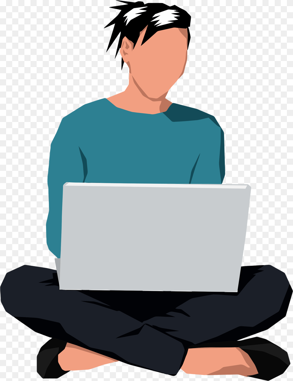 Woman Sitting Down With Cartoon Sitting Down At A Computer, Electronics, Reading, Laptop, Person Png Image