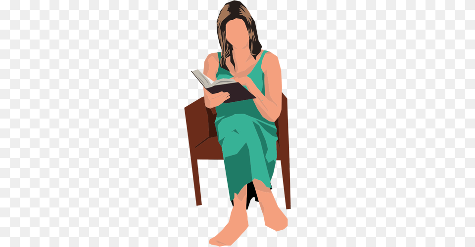 Woman Sitting In Chair And Reading, Person, Adult, Female, Book Png