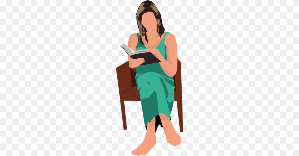Woman Sitting In Chair And Reading, Person, Adult, Female, Book Free Png