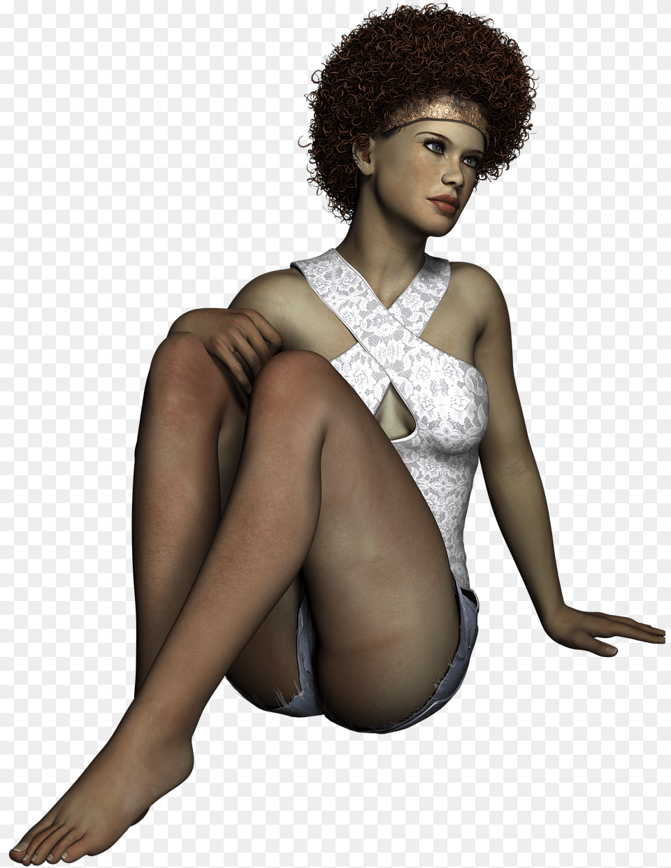 Woman Sitting Shorts Picture Afro, Finger, Hand, Person, Formal Wear Free Transparent Png